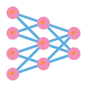 9 Pink balls connected with lines