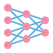 9 Pink balls connected with lines